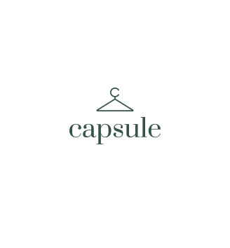 Clothes hanger logo with capsule text