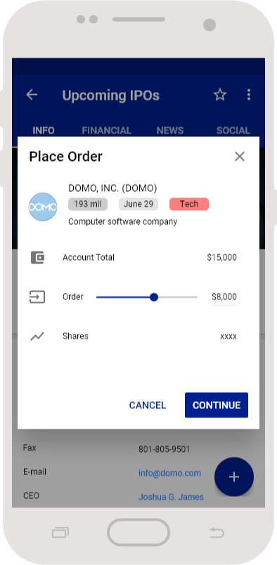 Placing an order on IPOcket - 2