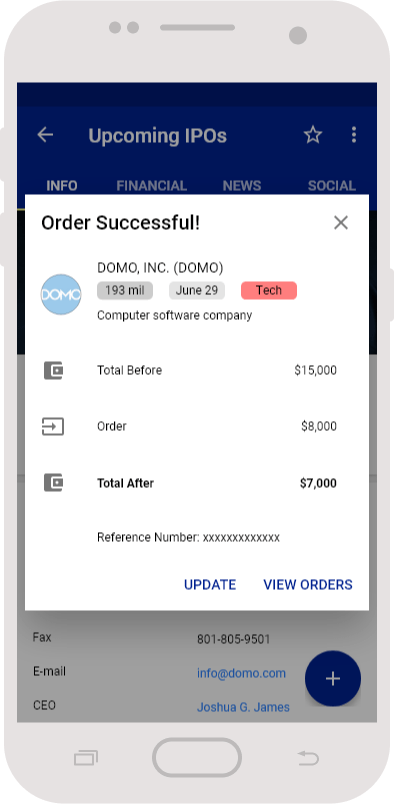 Placing an order on IPOcket - 3