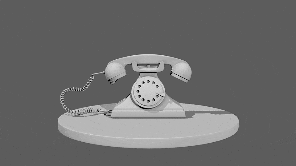 Playblast of a 360 degree view of a rotary phone render