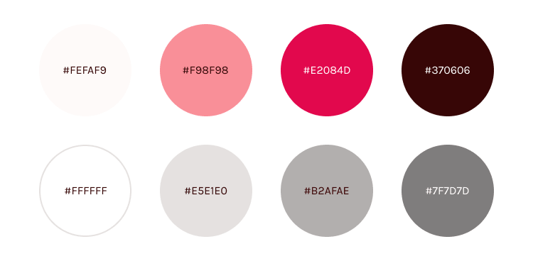 Preview of color palette in pink and neutral tones