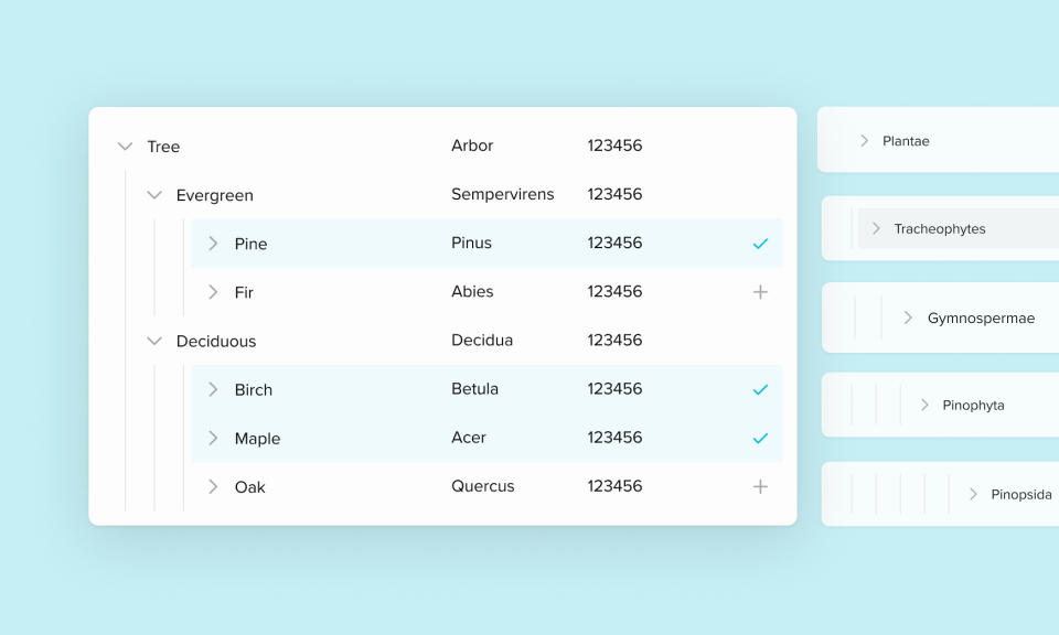 Elements of a tree view component