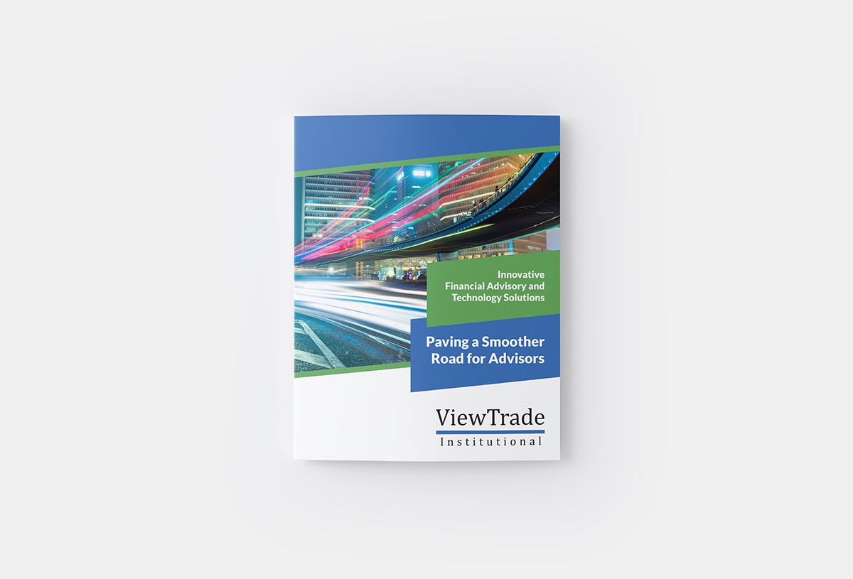 Mockup of ViewTrade Institutional brochure - view 2