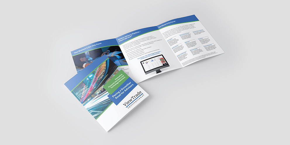 Mockup of a brochure with company information by Gina Chee