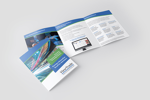 Mockup of a brochure with company information by Gina Chee